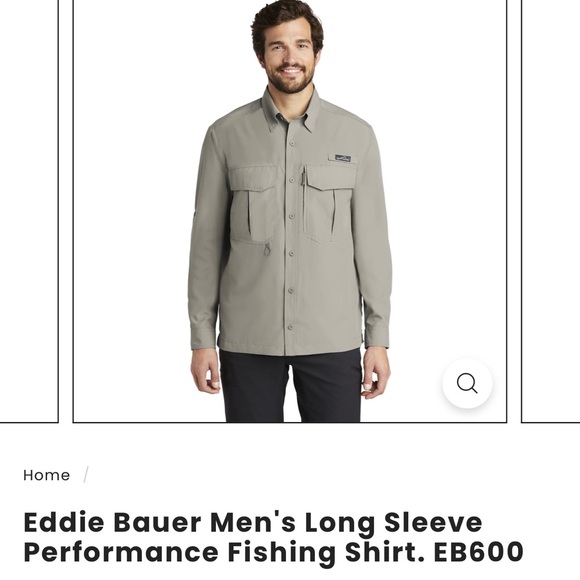 Eddie Bauer Men’s Long Sleeve Performance Fishing Shirt - Picture 1 of 8